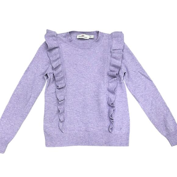 VINEYARD VINES Ruffled Crewneck Sweater Wool Cashmere Girls Small EUC - Picture 1 of 5